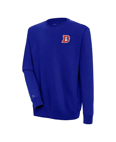 Antigua Men's Royal Denver Broncos Throwback Logo Victory Pullover Sweatshirt