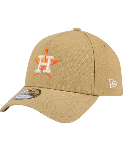 New Era Men's Khaki Houston Astros Logo Essentials 9FORTY A-Frame Adjustable Hat