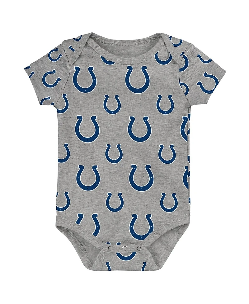 Outerstuff Baby Boys and Girls 3-Pack Indianapolis Colts Team Starter Bodysuit Set