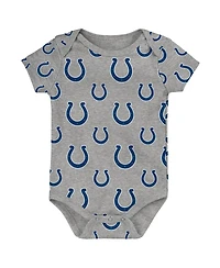 Outerstuff Baby Boys and Girls 3-Pack Indianapolis Colts Team Starter Bodysuit Set