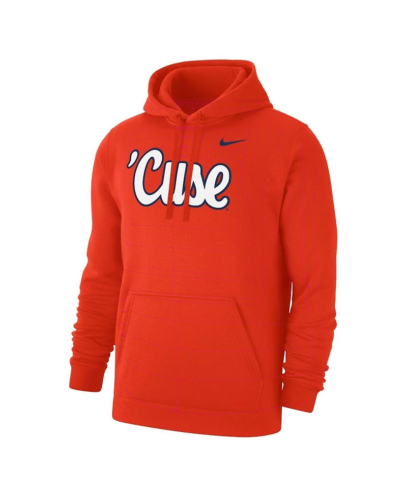 Nike Men's Orange Syracuse Script Club Pullover Hoodie