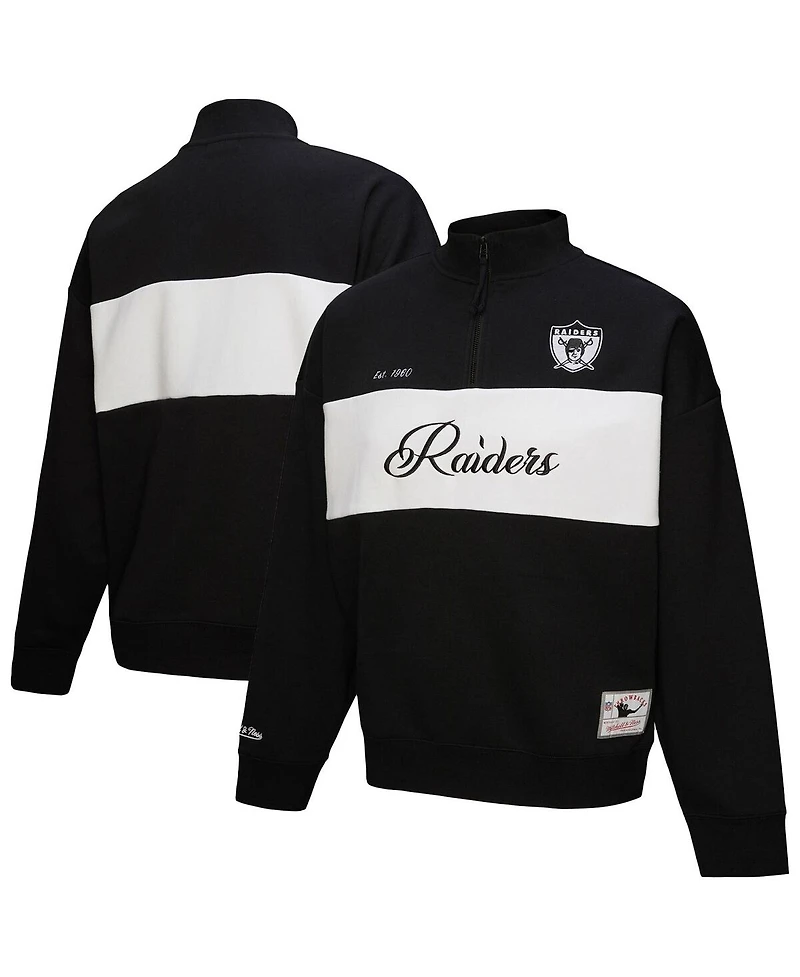 Mitchell & Ness Women's Black Oakland Raiders Quarter-Zip Jacket