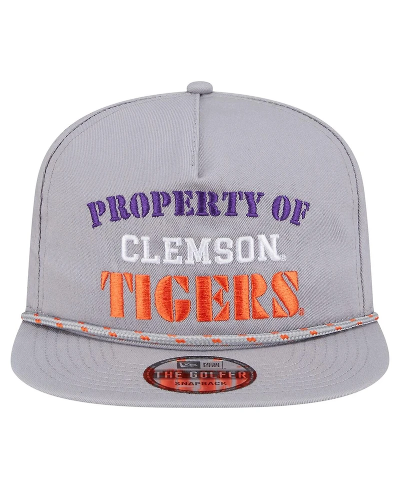New Era Men's Gray Clemson Tigers Golfer Vintage Adjustable Hat