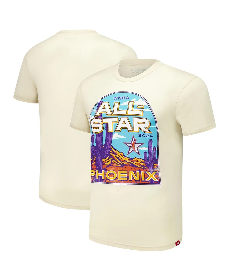 Sportiqe Men's and Women's Cream 2024 Wnba All-Star Game Super Soft Comfy Tri-Blend T-Shirt