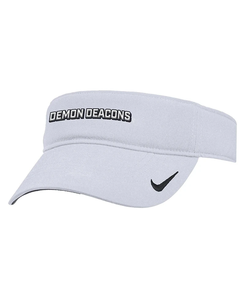 Nike Men's White Wake Forest Demon Deacons 2025 On-Field Ace Performance Adjustable Visor Hat