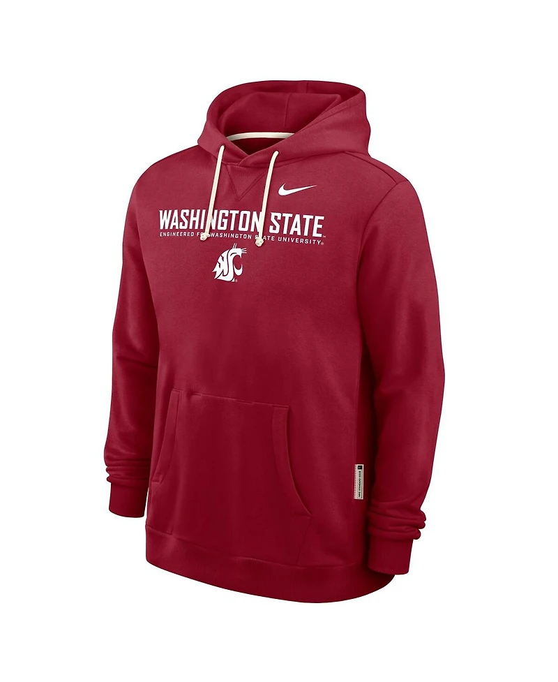 Nike Men's Crimson Washington State Cougars 2025 Sideline Performance Pullover Hoodie