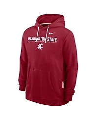 Nike Men's Crimson Washington State Cougars 2025 Sideline Performance Pullover Hoodie