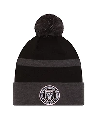 New Era Black Inter Miami Cf 2025 Kickoff Cuffed Knit with Pom Hat