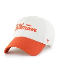'47 Brand Men's White Clemson Tigers Contemporary Basics Foundation Clean Up Adjustable Hat