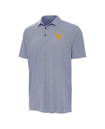 Antigua Men's Navy West Virginia Mountaineers Twine Polo Shirt