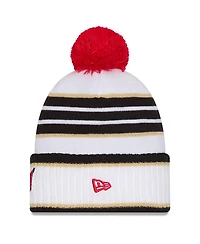 New Era Men's White D.c. United 2025 Jersey Hook Cuffed Knit with Pom Hat