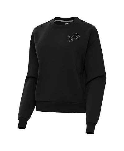 Antigua Women's Black Detroit Lions Victory Pullover Sweatshirt