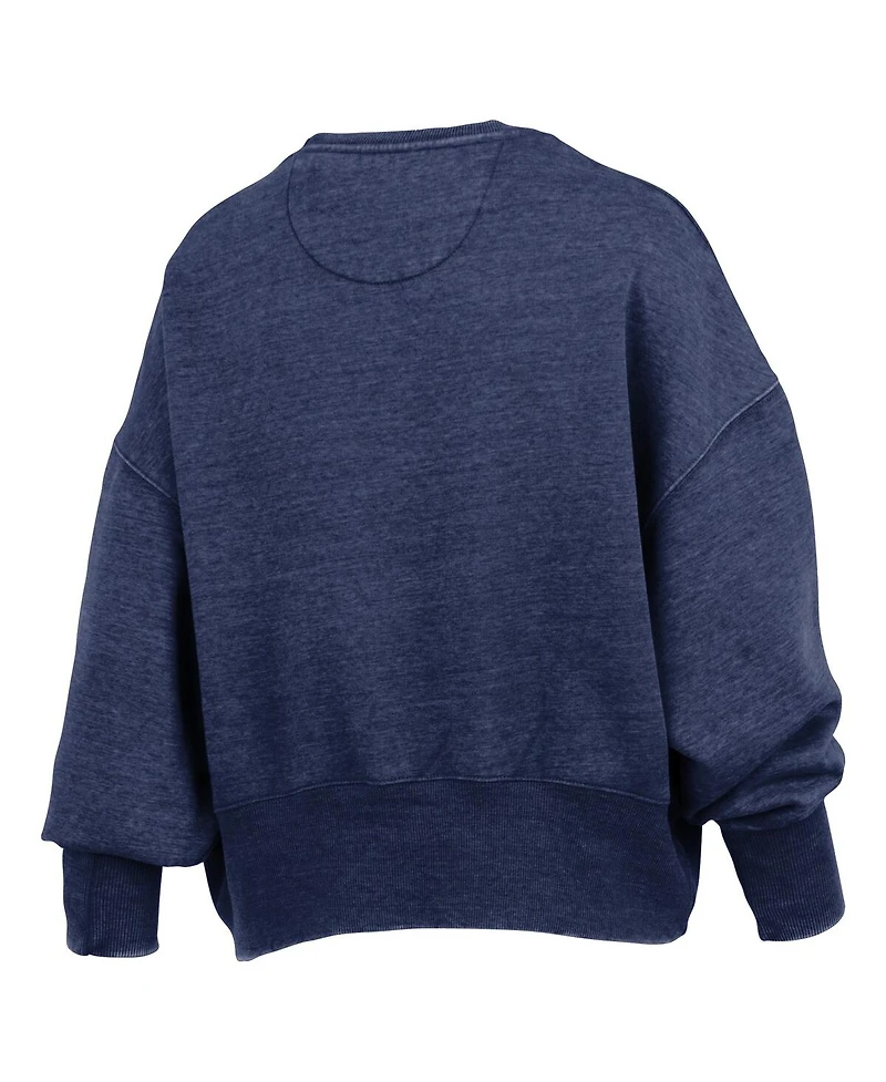 Pressbox Women's Navy Penn State Nittany Lions Oversized Waist-Length Crewneck Sweatshirt