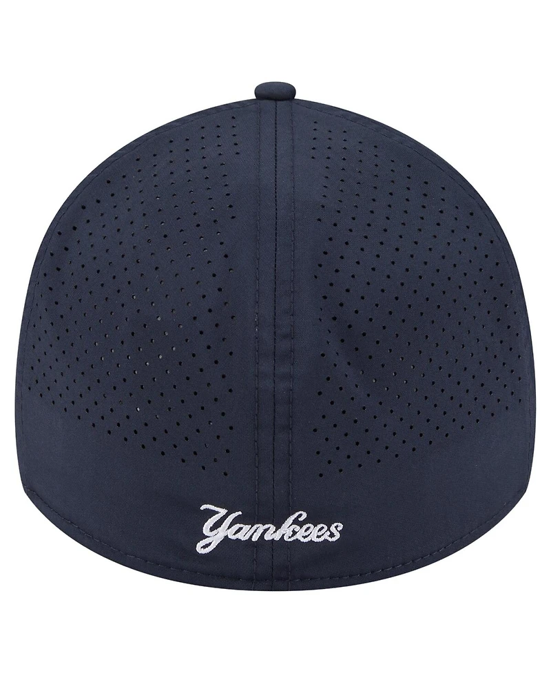 New Era Men's Navy York Yankees 39THIRTY A-Frame Perforated Flex Hat