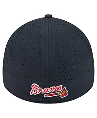 New Era Men's Navy Atlanta Braves 39THIRTY A-Frame Perforated Flex Hat