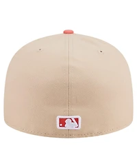 New Era Men's Light Beige/Coral Seattle Mariners Two-Tone Color Pack A-Frame 59FIFTY Fitted Hat