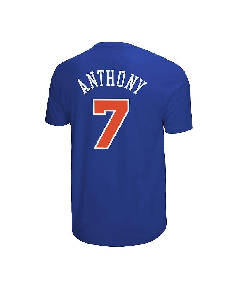 Mitchell & Ness Men's Carmelo Anthony Royal New York Knicks Hardwood Classics Retro Name Number T-Shirt