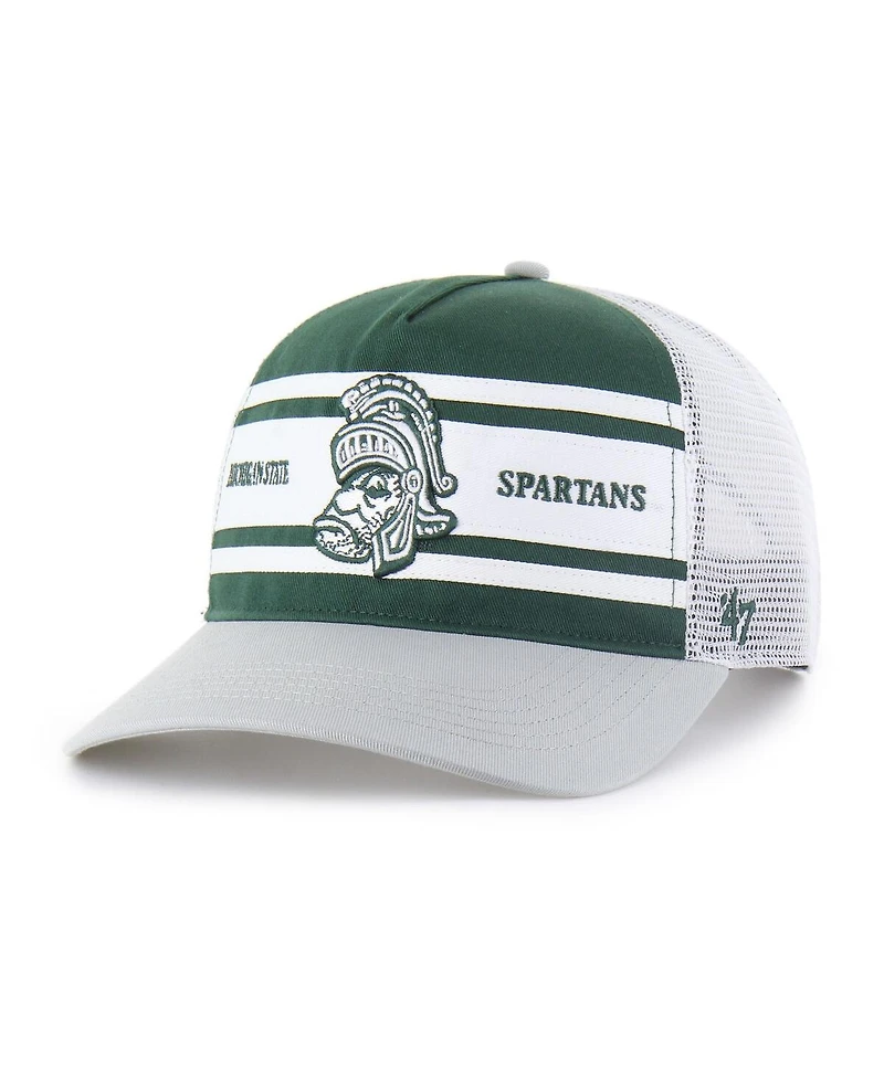 '47 Brand Big Boys and Girls Green/Gray Michigan State Spartans Super Stripe Hitch Adjustable Trucker Hat