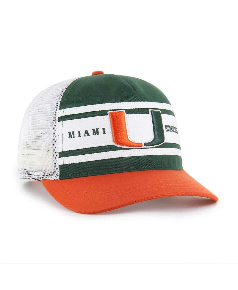 '47 Brand Big Boys and Girls Green/Orange Miami Hurricanes Super Stripe Hitch Adjustable Trucker Hat