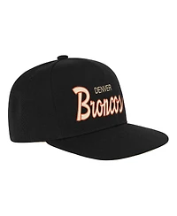 Mitchell & Ness Big Boys and Girls Black Denver Broncos Cream Team Script Snapback Hat
