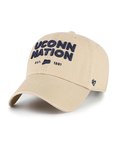 '47 Brand Men's Khaki UConn Huskies Clean Up Adjustable Hat
