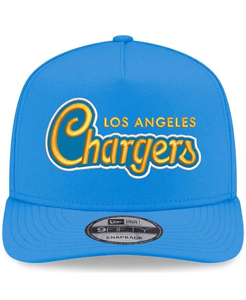New Era Men's Powder Blue Los Angeles Chargers Charger Power A-Frame 9FIFTY Snapback Hat