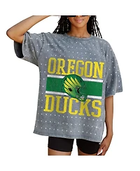 Gameday Couture Women's Gray Oregon Ducks On the Ball Oversized T-Shirt