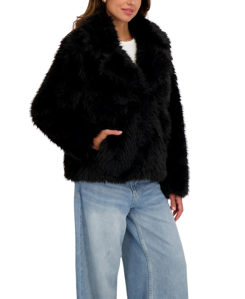 Sebby Collection Women's Long Hair Faux Fur Jacket
