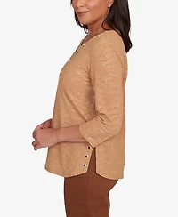 Alfred Dunner Petite Shimmer Jacquard Top