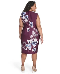 Calvin Klein Plus Printed Scuba Sheath Dress