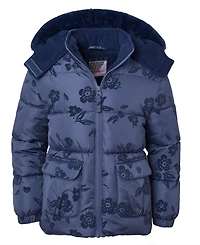 Kensie Girl Big Girls Flocked Floral Puffer Jacket