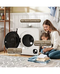 Homcom Portable Clothes Dryer, Laundry Dryer w/ Stainless Steel Tub,