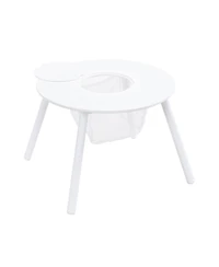 Jujabu 5-Piece White Wood Children's Panel Table with 4 Chairs, Suitable for kids