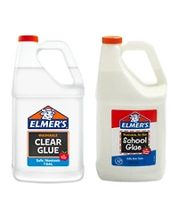 Elmer's School Glue Combo Pack: 1 Gallon Clear Glue & 1 Gallon White Glue Washable, Safe, and Non-Toxic for Classroom and Craft Use