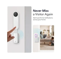 Wasserstein Doorbell Chime for Google Nest Doorbell (Wired, 2nd Gen) - Nest Doorbell Chime with Wired Transmitter (White)