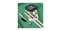 Slickblue Fleece Top Pool Table Set with Balls, Cues, and Rack for Home Game Room
