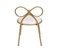 Csp Set Of 4 Metal Kids Bow Chair With Gold Vinyl Seat Cushion