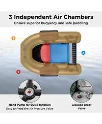 Akiudex Inflatable Fishing Float Tube with Pump, Storage Pockets, and Motor Mounts