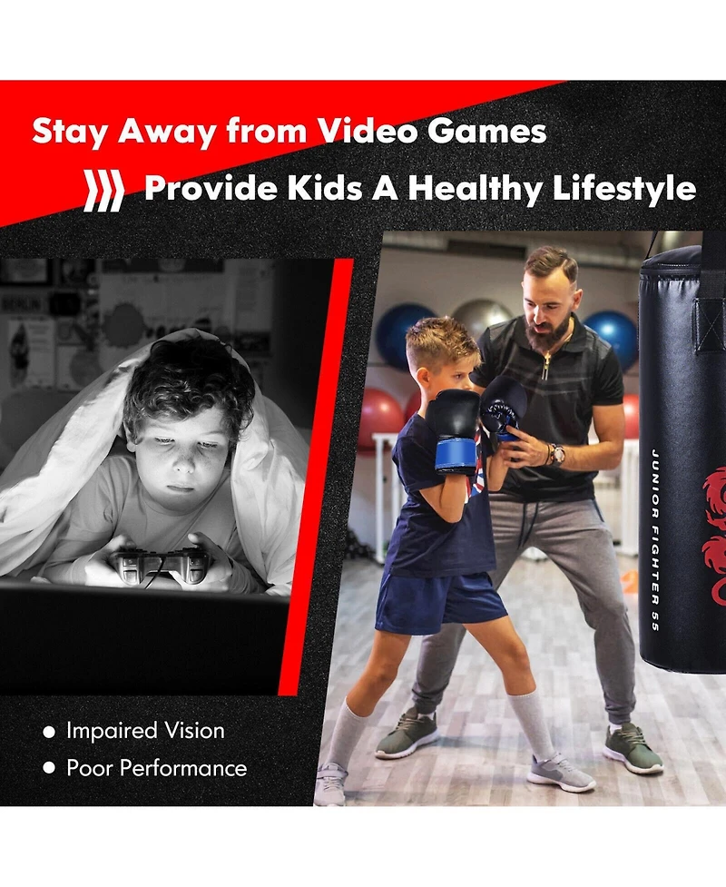 Akiudex Kids Boxing Set with Gloves and Hanging Kit