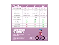 16-Inch Kids Bike with Front Handbrake and 2 Training Wheels - Purple