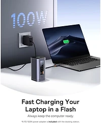 Baseus Laptop Docking Station, 11 in 1 Triple 4K Display Hdmi/Dp, 10Gbps Usb A/C Fast Data, Pd 100W, Ethernet, Audio, Usb C Docking Station for Window