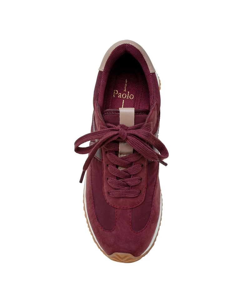 Kaisa | Low Profile Lace-up Nylon and Leather Trainers