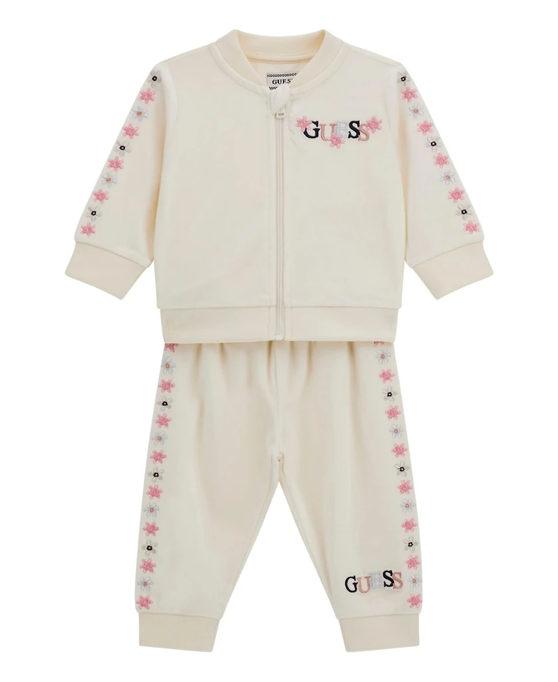 Guess Baby Girls 2-Piece Velour Top and Active Pant Set