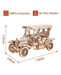 Robotime 3D Wooden Puzzle Vintage Car 1:15 Scale Exquisite Wood Craft Kit Gift for Adults Desk Toys Gift for Boys/Girls, 7.5"3.6"4.5"
