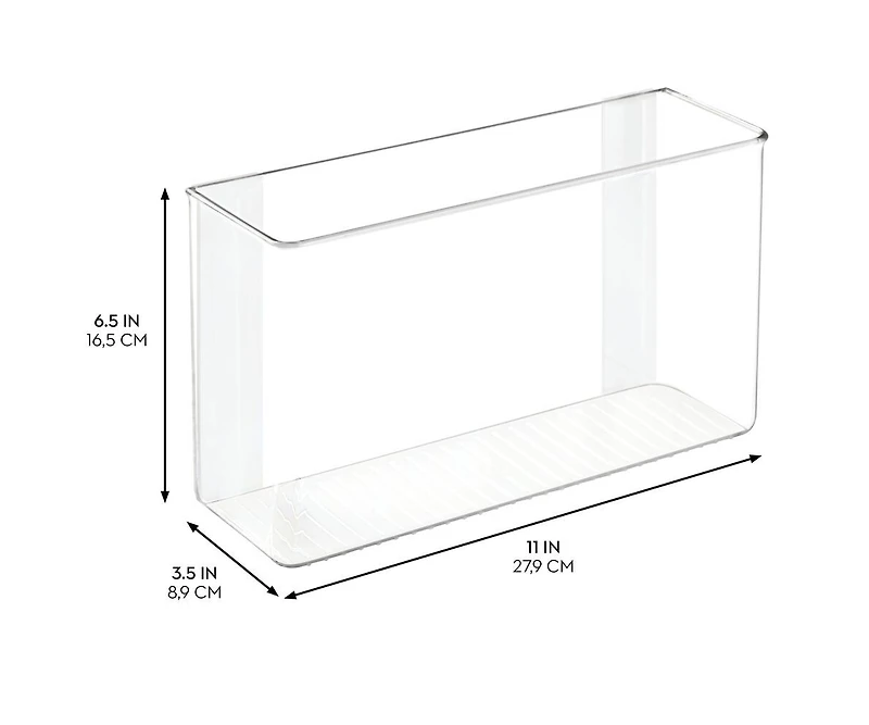 iDesign Adhesive Organizer Bin for Kitchen - Set of 4 - Clear