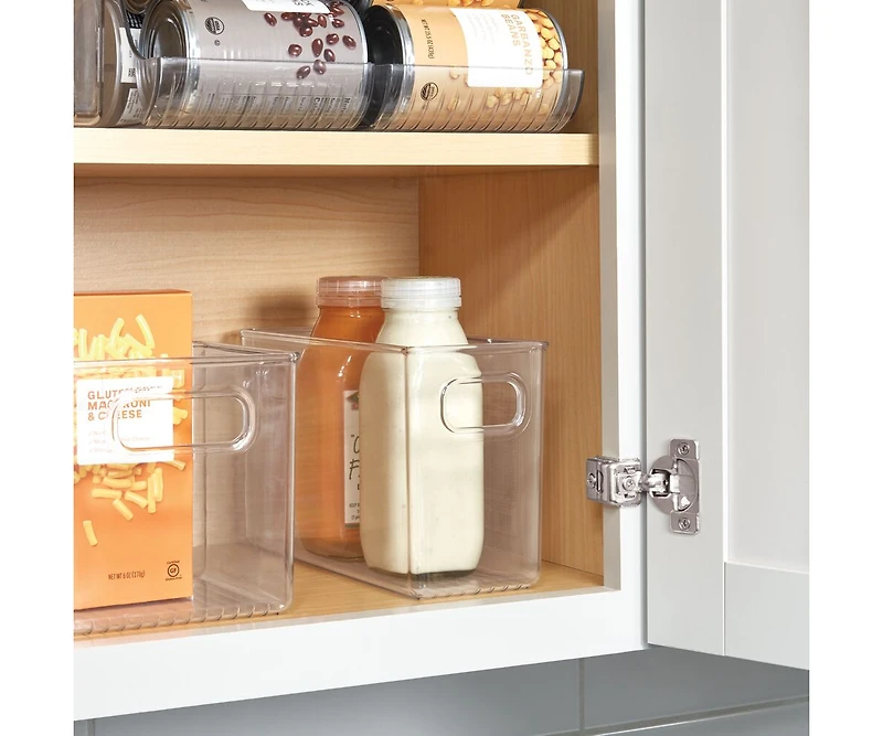 iDesign Set of 2 Pantry Storage Bins with Handles - Clear