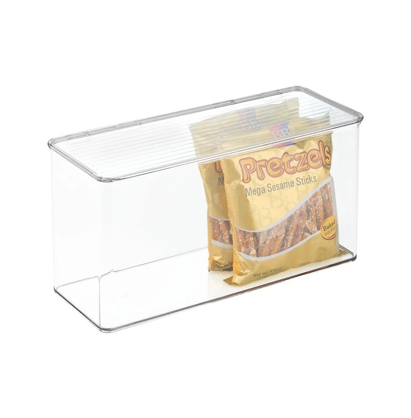 iDesign Stackable Hinged-Lid Pantry Storage Box - Clear