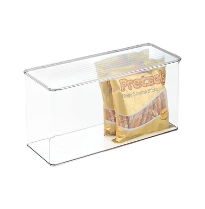 iDesign Stackable Hinged-Lid Pantry Storage Box - Clear