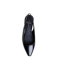 Cielo | Leather Low Block Heel Slingback Pumps