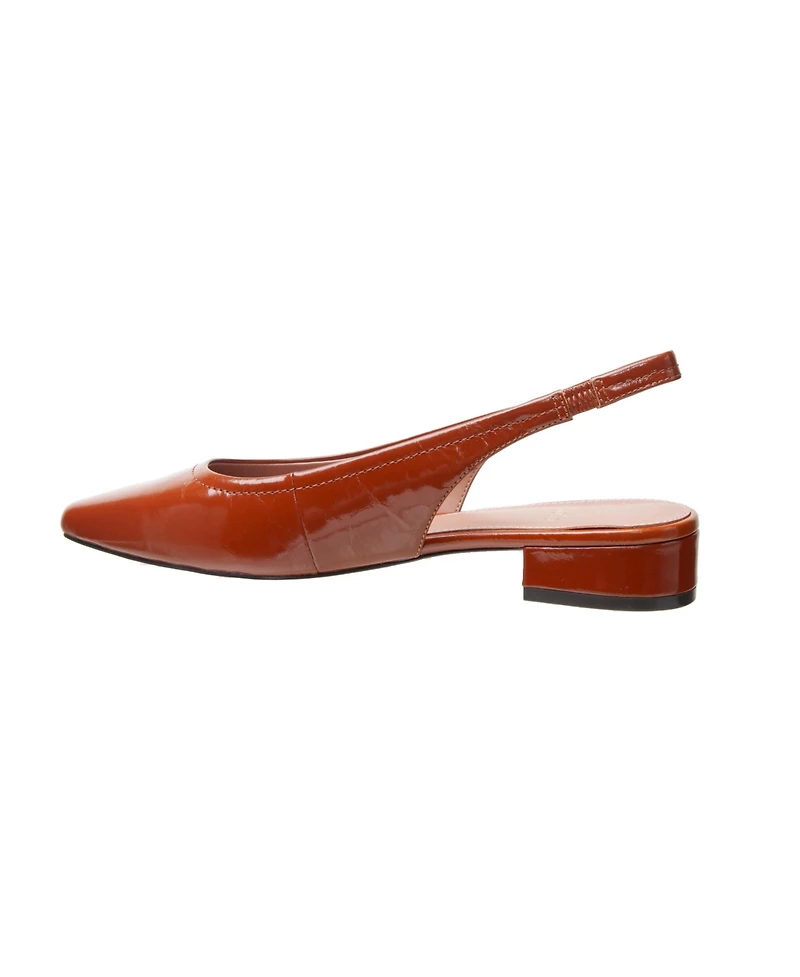 Cielo | Leather Low Block Heel Slingback Pumps